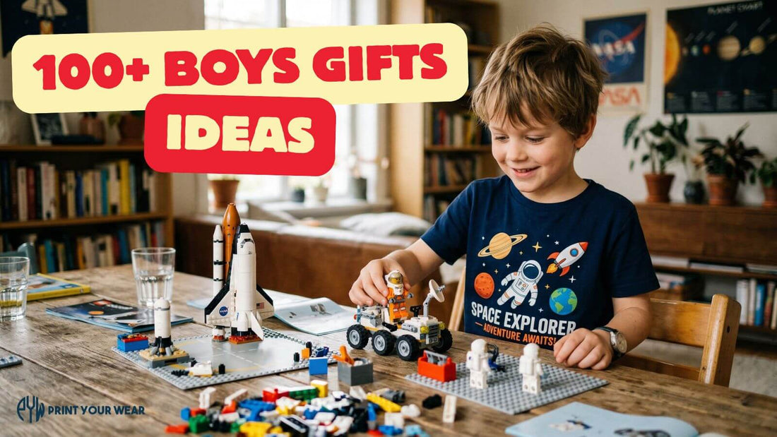 Boy building space-themed LEGO toys at home
